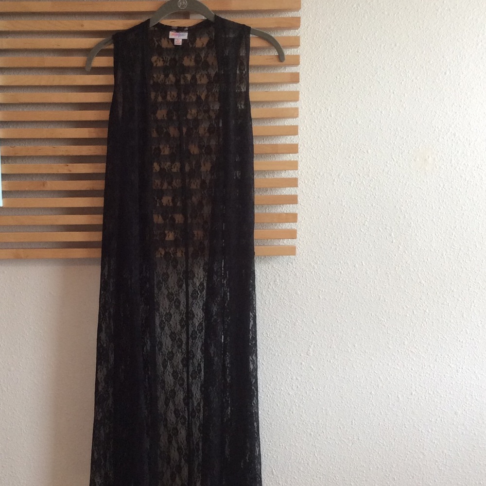Lularoe Black Lace Joy Vest